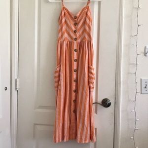 Chevron Strip Midi Dress